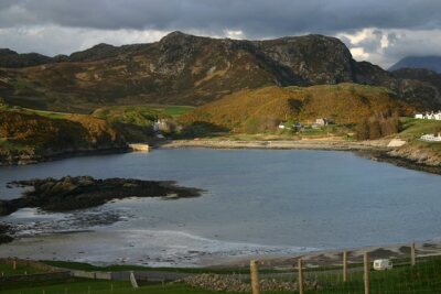 Foto 6x4 Scourie Bay vom Aussichtspunkt am Ende der Straße aus gesehen c2007