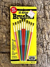 UPC 072348000103 product image for Vintage Rose Art Artist Brushes - 10 Assorted - All Purpose - 1985 | upcitemdb.com