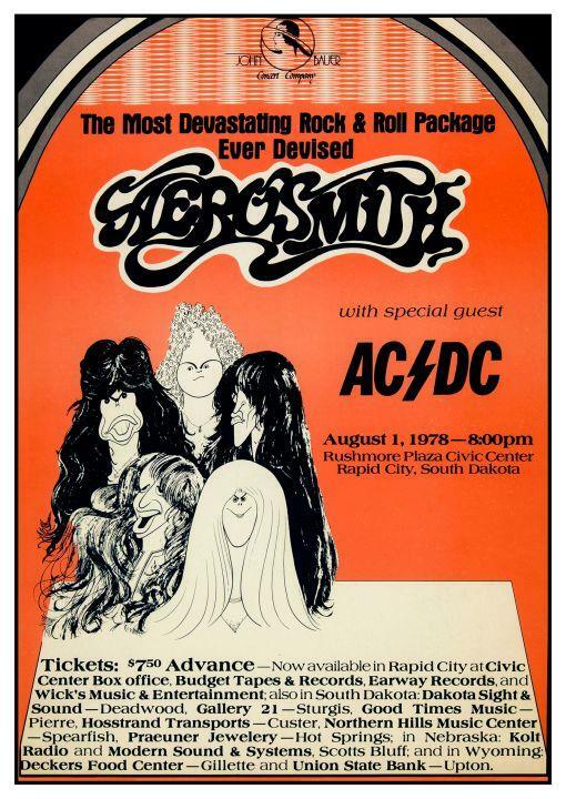 Aerosmith **POSTER** AC/DC - LIVE Concert 78' - DRAW the LINE