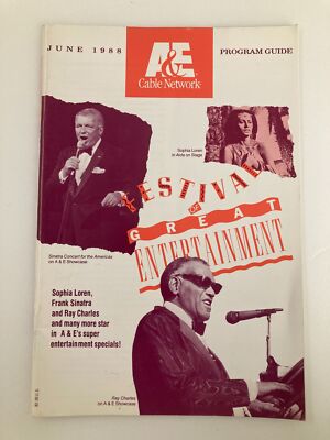 VTG A&E Cable Network Program Guide June 1988 Frank Sinatra & Sophia Loren