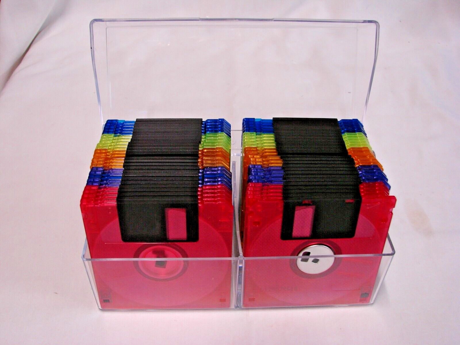 STORAGE BOX WITH 50 UNUSED VERBATIN FLOPPY DISK 3.5
