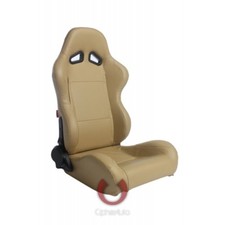 Cipher Auto Tan Leatherette Universal Euro Racing Seats New Pair Wsliders