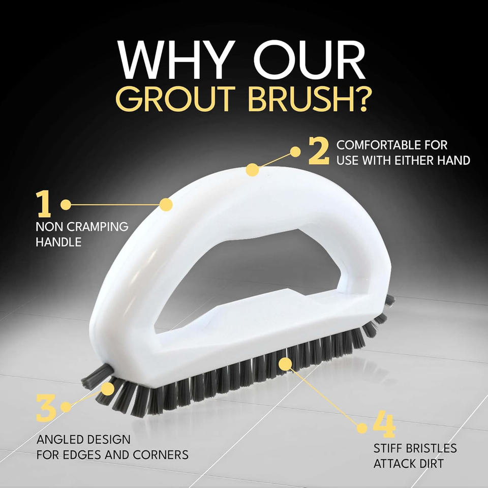 Grout Cleaner Brush with Stiff Angled Bristles. Best Scrub Brushes for