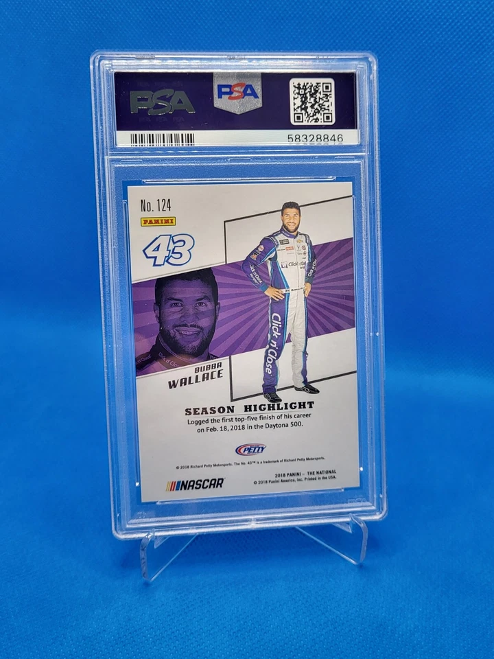 Bubba Wallace 2018 - Panini "Nat'l Convention" Magnetic Fur GEM MT 10 - 360/399 - Image 2 of 2
