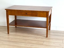 Biedermeier Tavolino Salotto Con Mensola E Cassetto Di Retroles