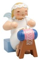 Wendt & KüHn Margeritenengel, Sitzend, Mit KlöPpelsack, 634/70/35 Advent Selten