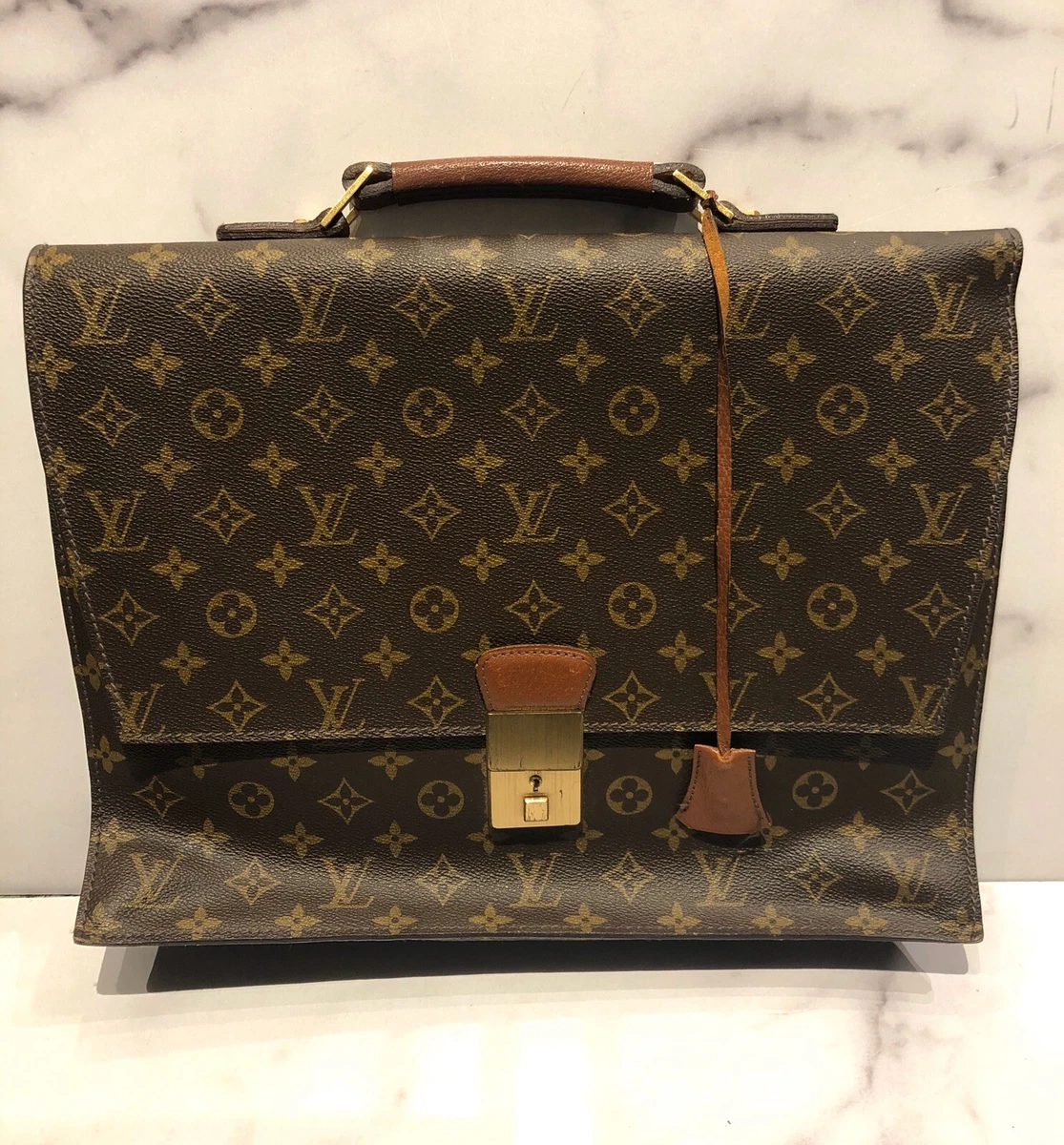 Louis Vuitton President Classuer Attache Briefcase Hard Trunk 239750 Brown  Monogram Canvas Laptop Bag, Louis Vuitton