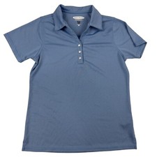 Pebble Beach Performance Blue Short Sleeve Polo Shirt Sz L 100% Polyester