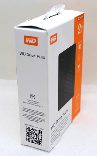 NEW - Western Digital WD Drive PLUS 2TB Portable HDD USB-C Win Mac BLACK SEALED - Picture 3 of 7