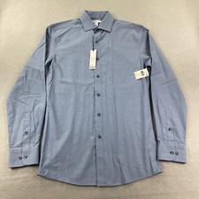 Bar lll Shirt Mens Small Blue Button Up Slim Fit Stretch Cotton Comfort Casual