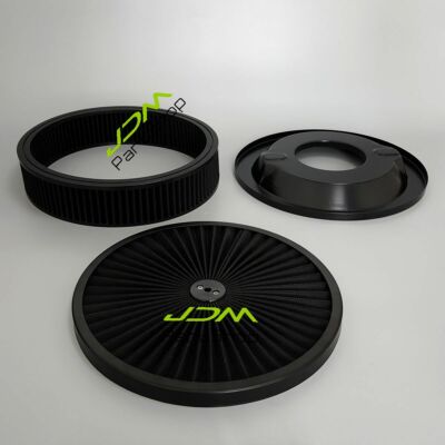 Air Cleaner Washable Air Filter 14 x 3 Round Assembly Kit 14 by 3 inch BLACK