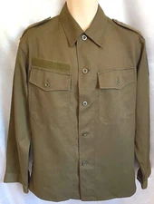 TREVIRA AUSTRIAN MILITARY FIELD SHIRT L OD GREEN OSTERREICH BUNDESHEER PATCH HNG