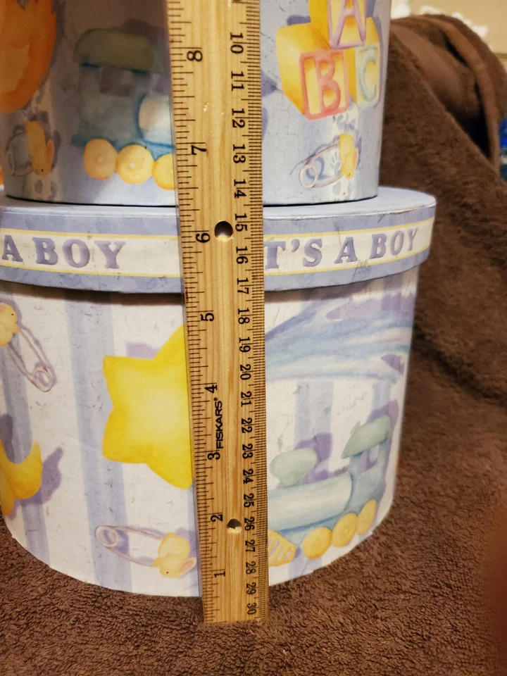 3PC SET NESTING HAT / GIFT BOXES " It's A Boy! " *** NEW*** - Image 2 of 4