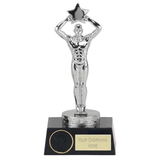 OSCAR STYLE TROPHY PROM NIGHTS OR SCHOOL AWARD AVAILABLE IN SILVER AND GOLD - Afbeelding 1 van 4