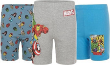 3-Pack  MARVEL AVENGERS  Spider Man  Iron Man  Hulk  Size 6  Fleece Shorts
