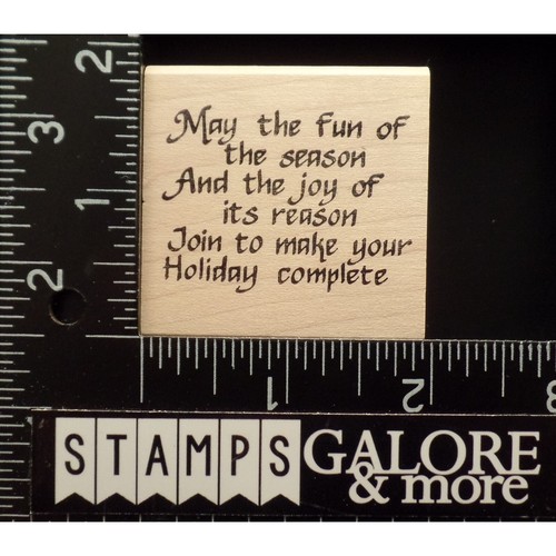 Touche Rubber Stamps 683-D MAY THE FUN OF THE SEASON HOLIDAY COMPLETE #1244