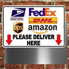Delivery Instructions Please Deliver Here Sign METAL usps fedex amazon ups SI086