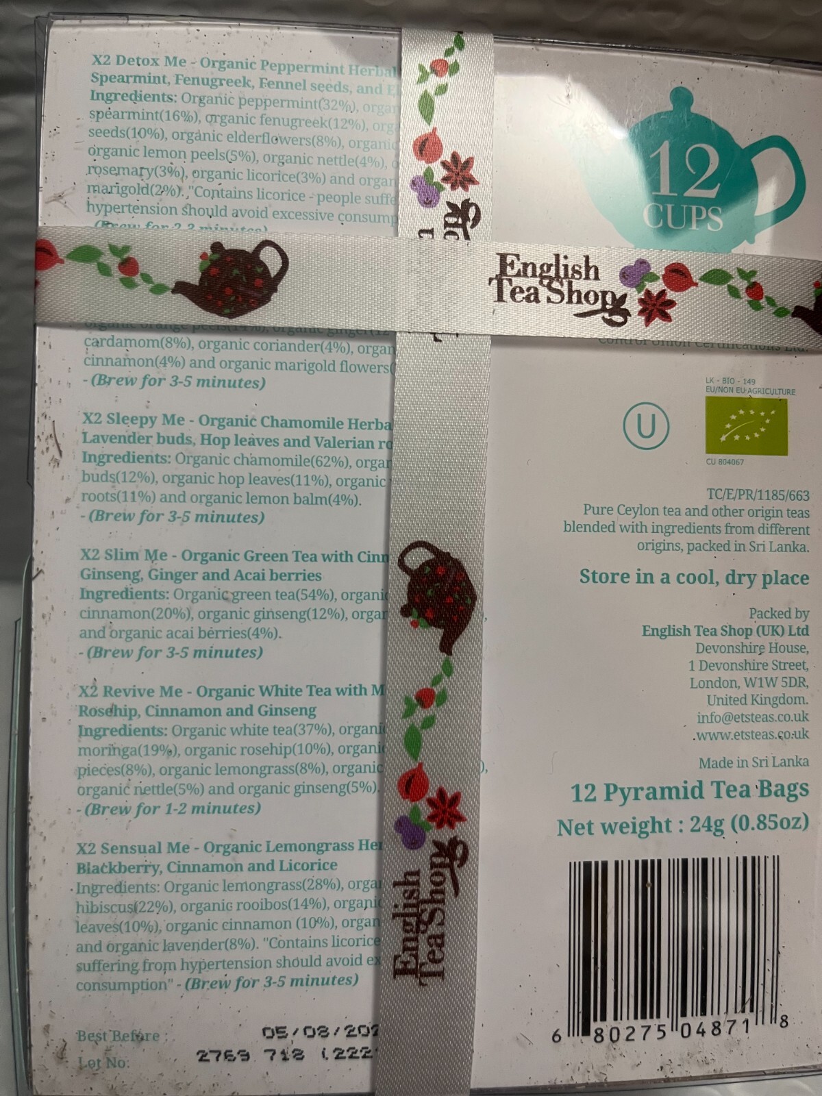 ENGLISH TEA SHOP ORGANIC WELLNESS COLLECTION,DETOX ME,HAPPY ME,SLEEPY ME,SLIM ME
