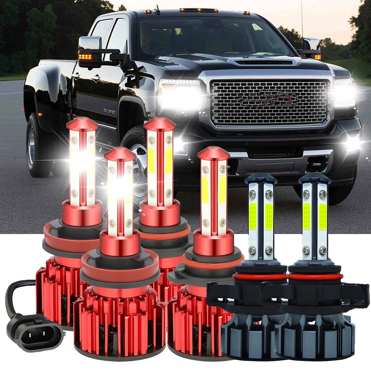 For 2007-2013 GMC Sierra 1500 6x 6000K LED Headlight Hi/Lo Fog Light Bulbs Combo
Opens in a new wind