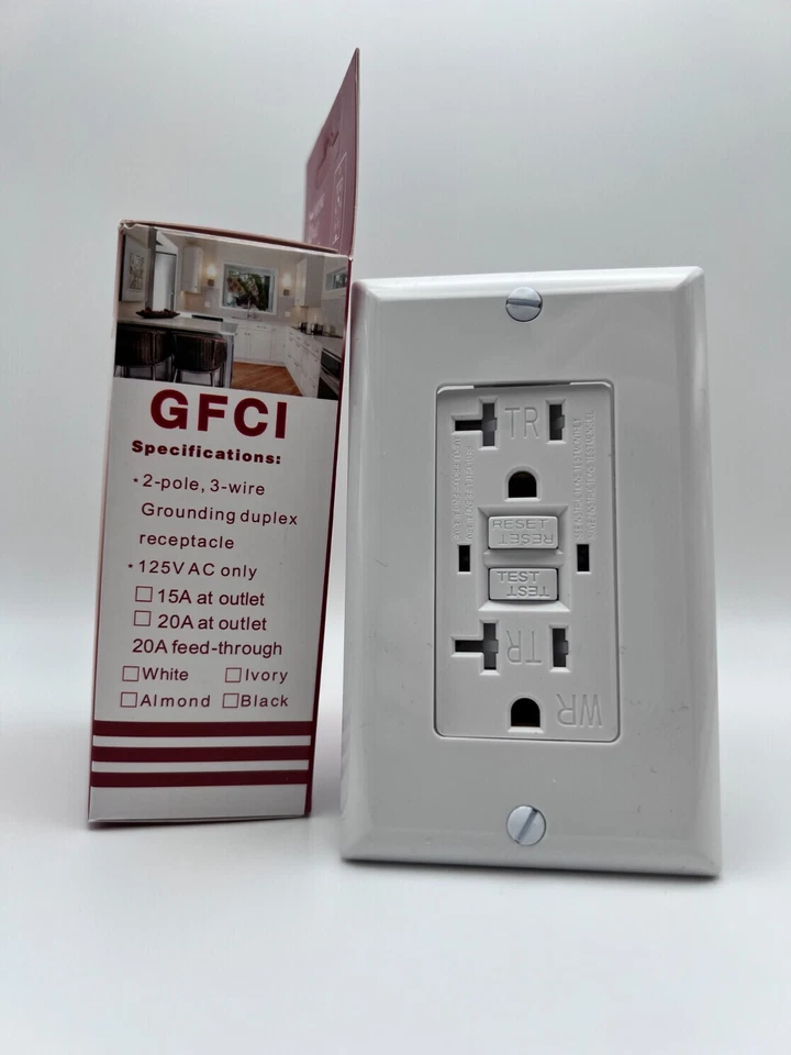 5 PK GFCI outlet Tamper Resistant Receptacle Wallplate Included White ETL listed - Image 3 of 4
