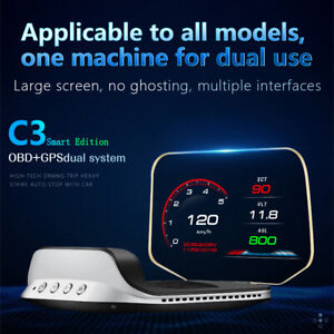HUD OBD2 Head Up Display Car Screen On-board Car GPS Projector Navigation C3