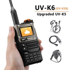 Quansheng UV-K6 5W 5KM Walkie Talkie VHF UHF AM FM 2 Way Radios with Accessories