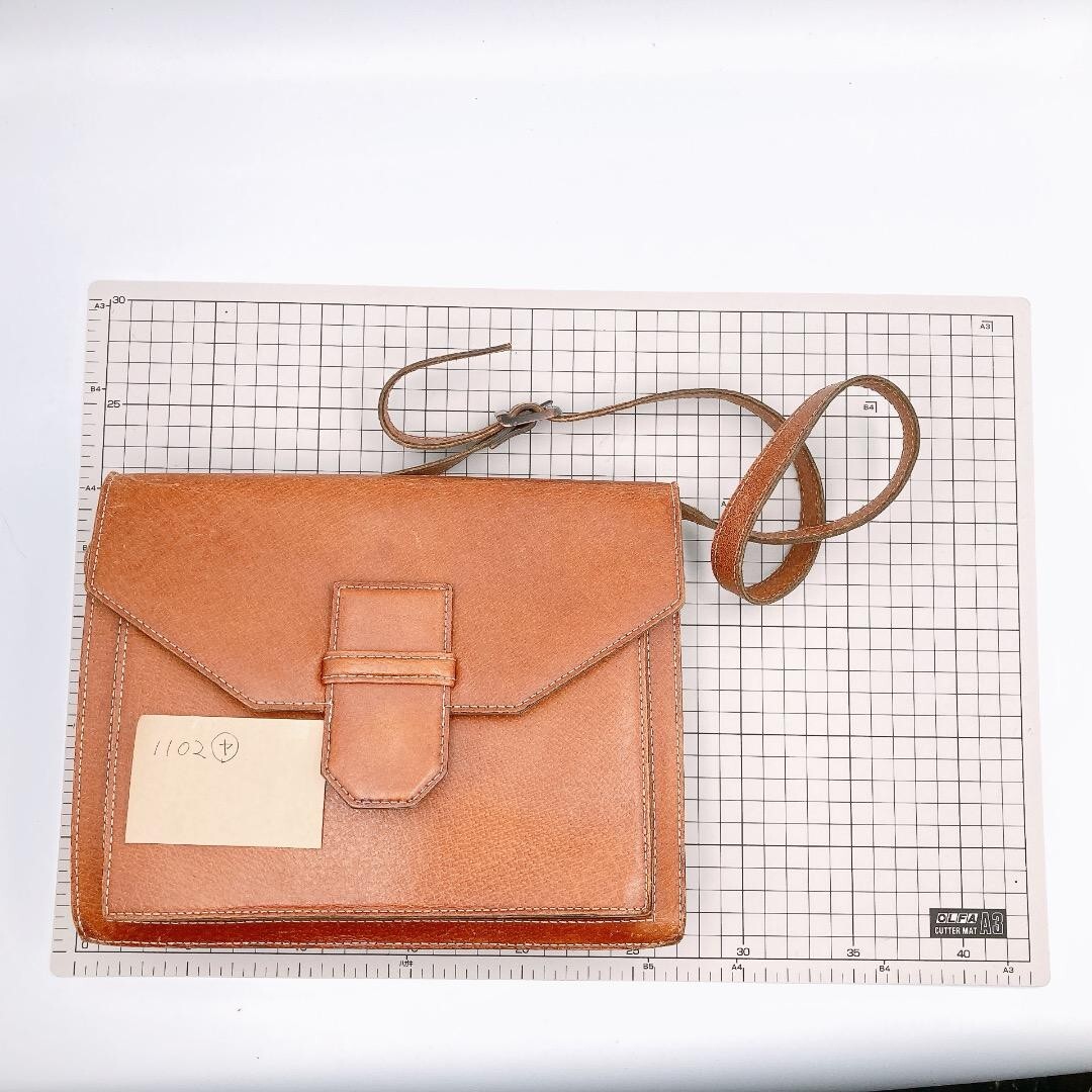 Borsa a tracolla Yves Saint Laurent YSL tracolla pelle marrone vintage usata