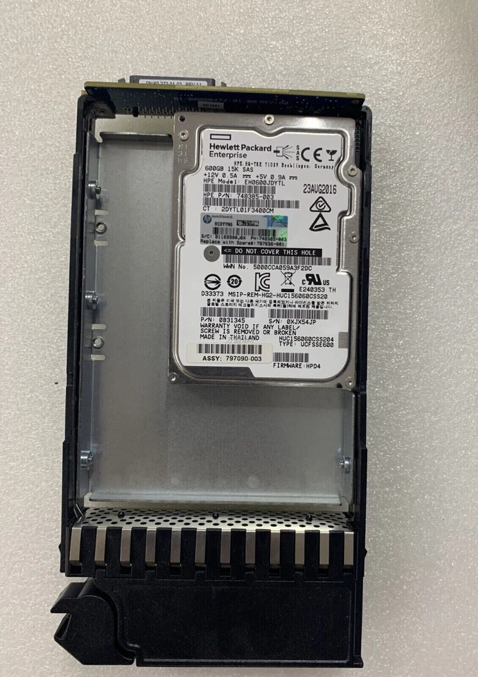 J9V70A HPE MSA P2000 G3 HP 600GB 12G SAS 15K LFF 3.5" Hard Drive 787656-001 New - Image 2 of 4