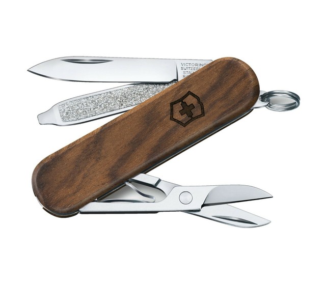 Victorinox Classic SD Walnut Original Swiss Army Knife Natural Wood