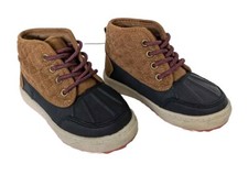 Toddler Size: 8 OshKosh B'Gosh Tarin Navy Brown Quilted Ankle Boots