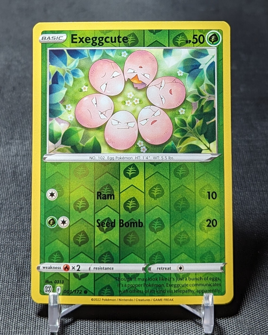 Exeggcute Common Reverse Holo Grass Brilliant Stars Pokemon TCG Card 001/172