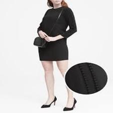 Banana republic long sleeve pompom dress
