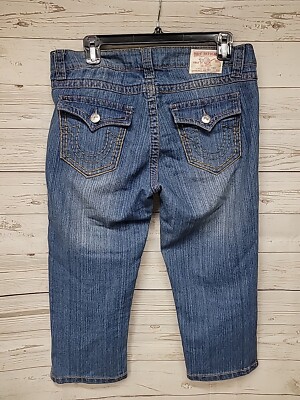 True Religion Jeans Junior's Basic Capri Cropped Stretch Denim Size 13/14