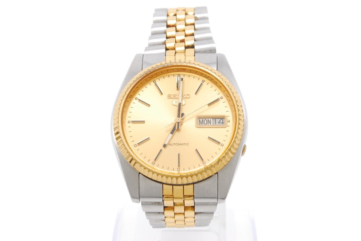 Vintage [NEAR MINT] SEIKO 5 7009-3110 Automatic Gold Silver Day