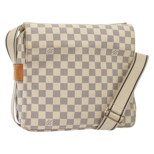 Louis Vuitton Naviglio Damier Ebene White Canvas Shoulder Bag