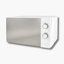 White Countertop Microwave 700W 20L Dial Controls Timer Defrost 5 Programmes