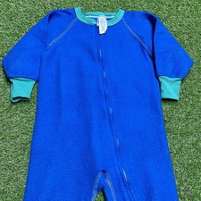 Vintage Gerber 4T Blue Fleece Footed Blanket Sleeper Pajamas USA Made