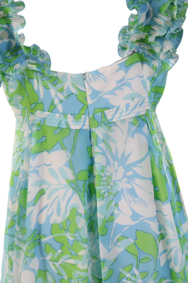 Женский макси-сарафан Lilly Pulitzer синий цветочный с v-образным вырезом без рукавов размер 8 - Изображение 4 из 4