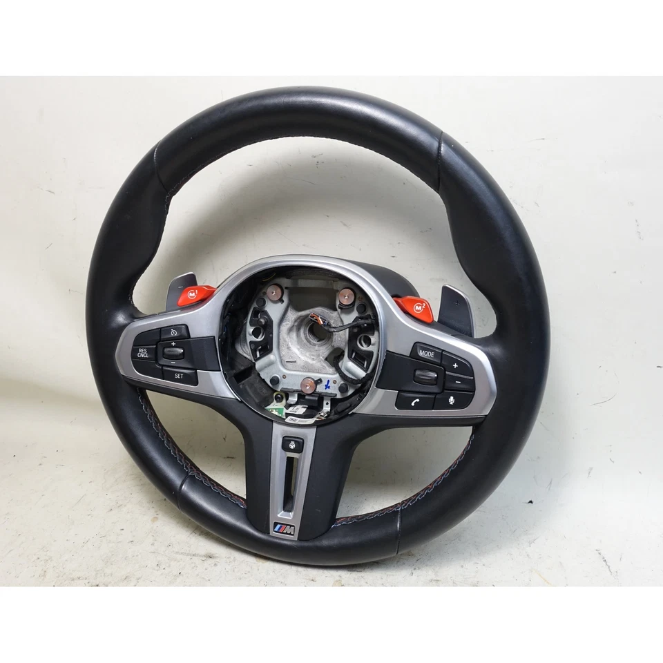 2020-2024 BMW X3M X4M F97 F98 G01 M Sport Leather Steering Wheel w Paddles OEM - Image 3 of 4