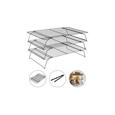 3-Tier Cooling Racks for Cooking and Baking - 13" x 9.6" Stackable Heavy Duty