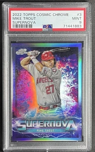 2022 Topps Mike Trout Chrome Cosmic Supernova Refractor #SN-3 SP PSA 9