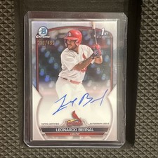 Leonardo Bernal 2023 Bowman Chrome 1st Refractor Auto 230/499 Cardinals 