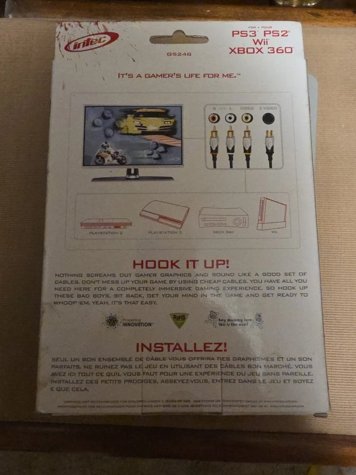 Intec AV & S Video Cable For PS2 PS3 Wii XBOX 360 - Image 2 of 2