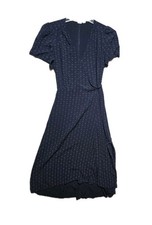 Gap Women's Wrap Dress Midi Small Navy Blue  Rayon