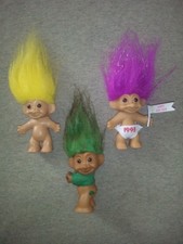 Vintage Russ Troll Doll Lot: Happy New Year 1993, Shamrock Troll, Yellow Hair