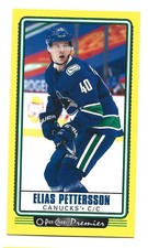 Yellow Border 2021-22 O-Pee-Chee Premier Tallboys Elias Pettersson #P-30 Hockey 