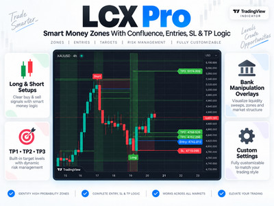 LCX Pro TradingView System Smart Money Bank Manipulation Entry SL TP Pine Script