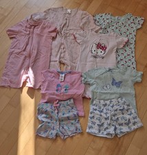 Paket Kinderkleidung, Set Schlafanzüge, Sommer, Mädchen, Gr. 98/104, 8 Teile