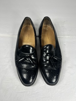 VTG Johnston & Murphy Shoes Optima Wingtip Tassel Loafers Mens Sz  10 D B Dress