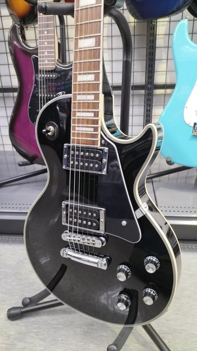 ギター Burny RLC-55JS Les Paul Custom BURNY] RLC-55JS Black Les Paul custom type Electric Guitar Used